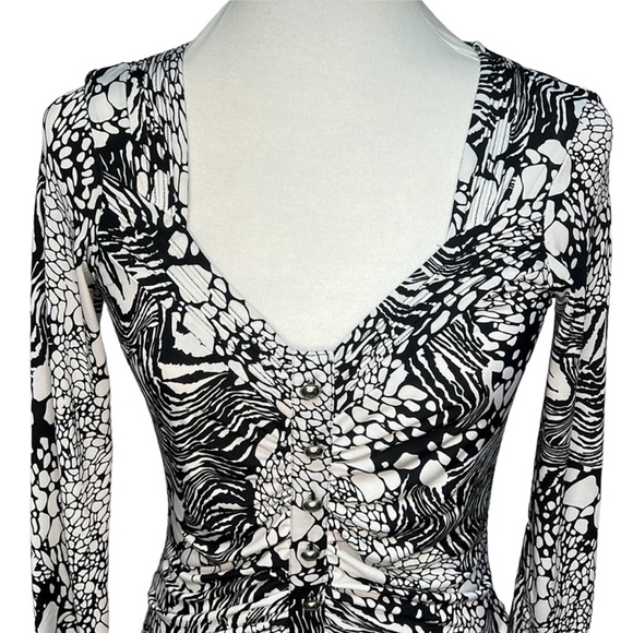 Cache Geometric Print Blouse Black White - Picture 2 of 4